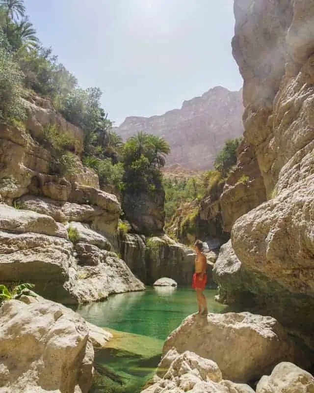 wadi tiwi oman turquoise water