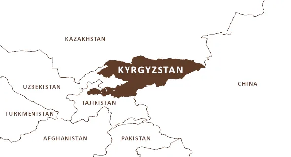 kyrgyzstan, a landlocked country in the middle of central asia