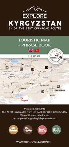 map of kyrgyzstan tourist sites relief and permit area