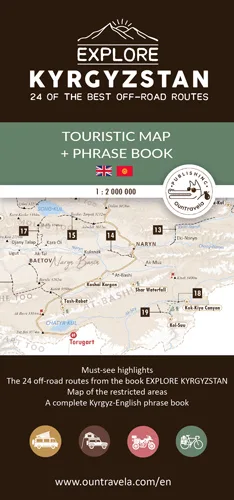map of kyrgyzstan tourist sites relief and permit area