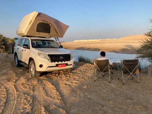 car with rooftent in oman mascat